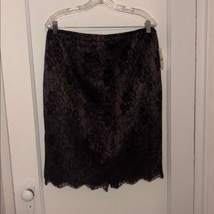 New York & Company Black and Gray Lace Skirt